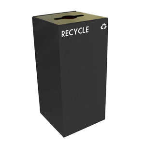 GeoCube Indoor Square Steel Recycling Receptacle, 32-Gallon Capacity, 15" x 15" x 32" H
