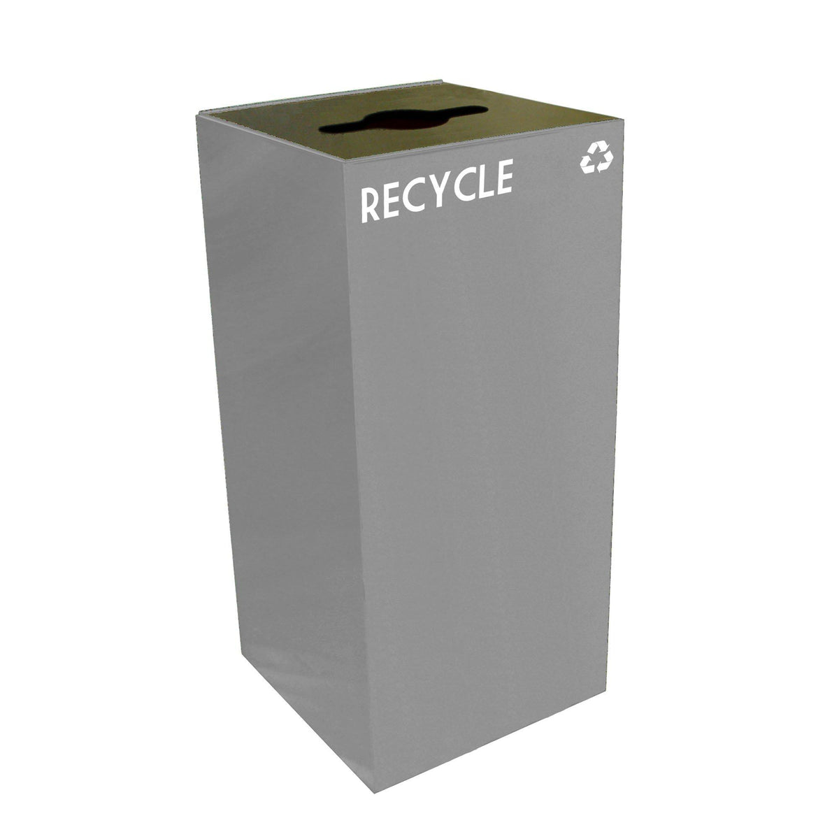 GeoCube Indoor Square Steel Recycling Receptacle, 32-Gallon Capacity, 15" x 15" x 32" H