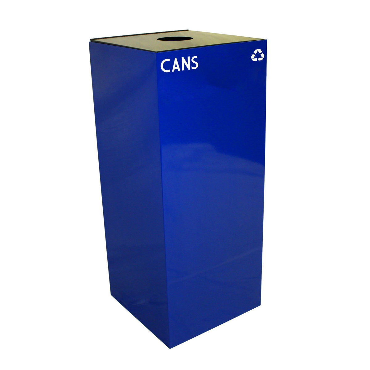 GeoCube Indoor Square Steel Recycling Receptacle, 36-Gallon Capacity, 15" x 15" x 36" H