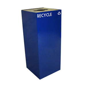 GeoCube Indoor Square Steel Recycling Receptacle, 36-Gallon Capacity, 15" x 15" x 36" H