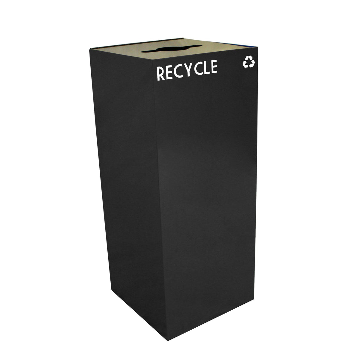 GeoCube Indoor Square Steel Recycling Receptacle, 36-Gallon Capacity, 15" x 15" x 36" H