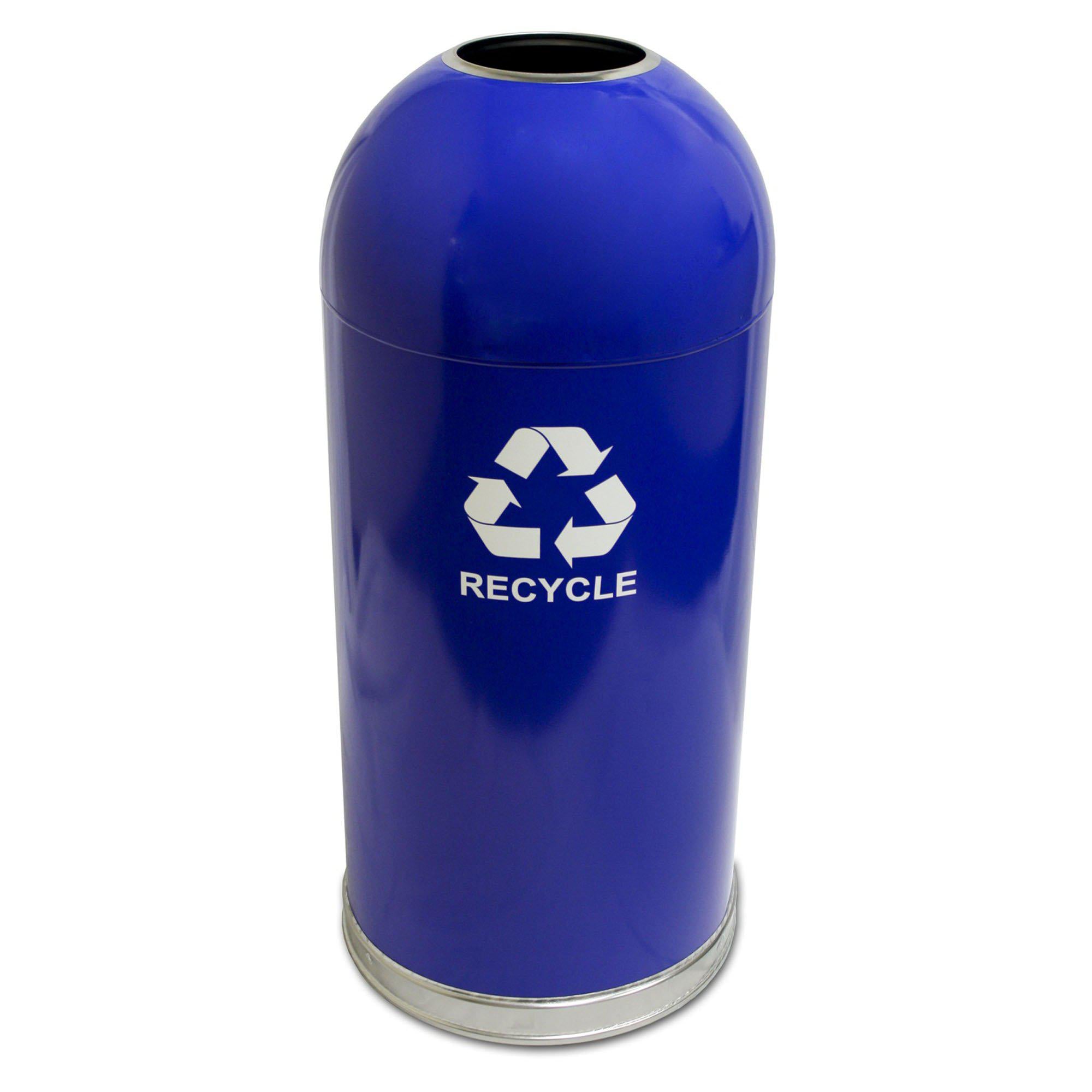 Dome Top Indoor Recycling Container, 15-Gallon Capacity