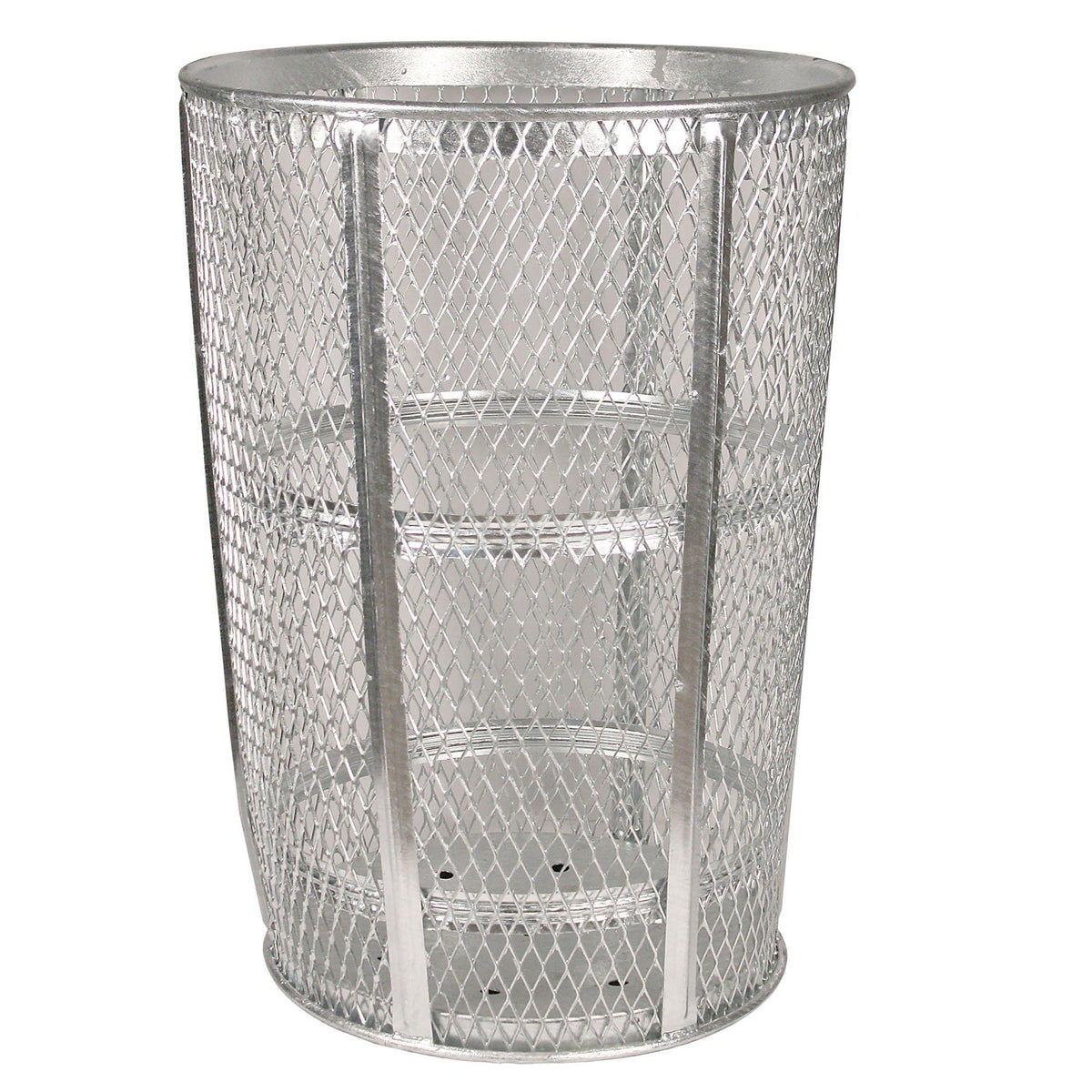 Expanded Galvanized Metal Outdoor Receptacle, 48 Gallon Capacity