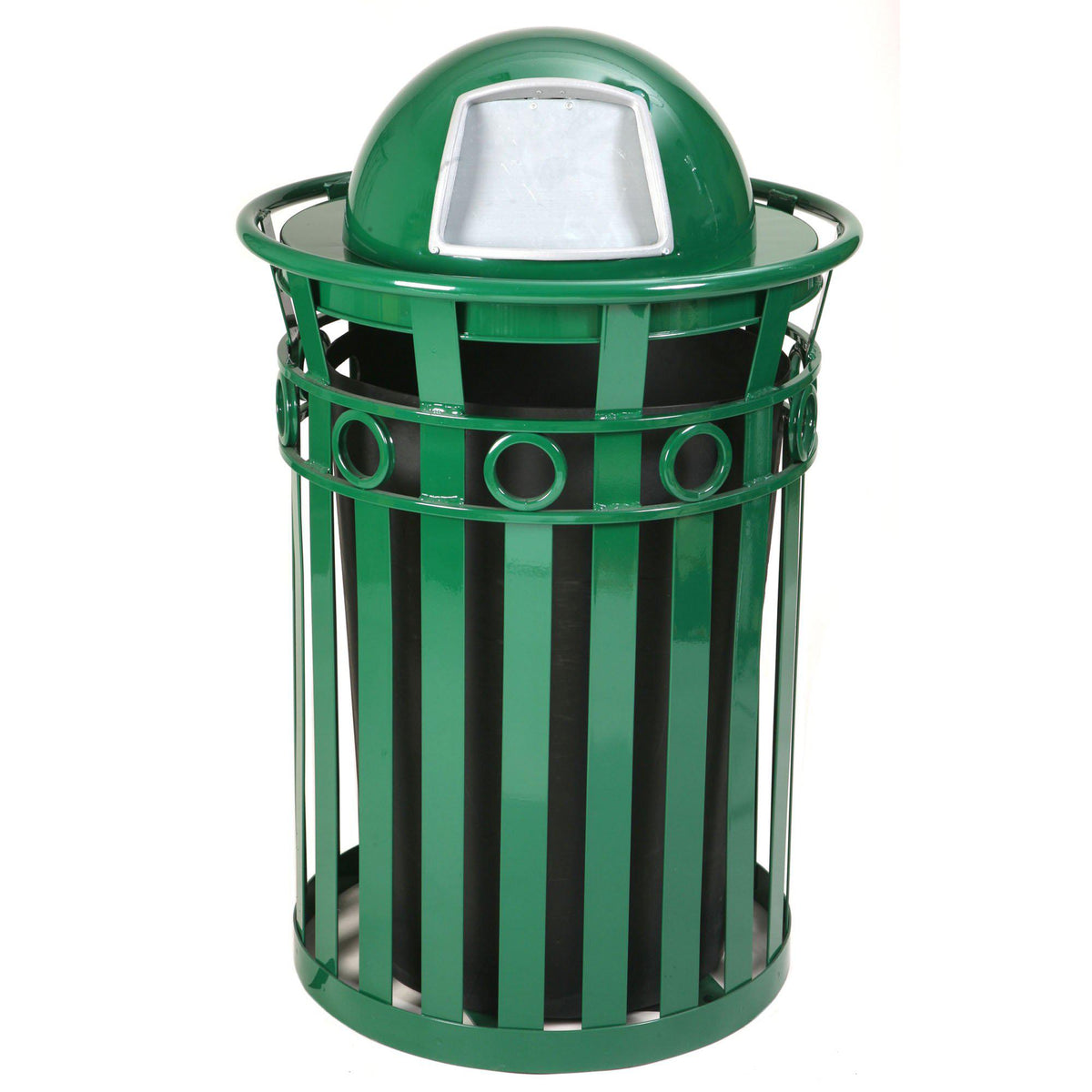 Oakley Collection Decorative Outdoor Trash Receptacle with Dome Top, 36-Gallon Capacity