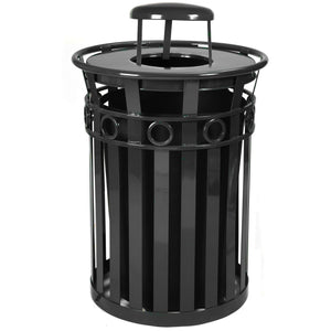 Oakley Collection Decorative Outdoor Trash Receptacle with Rain Cap, 36-Gallon Capacity