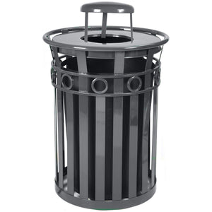 Oakley Collection Decorative Outdoor Trash Receptacle with Rain Cap, 36-Gallon Capacity