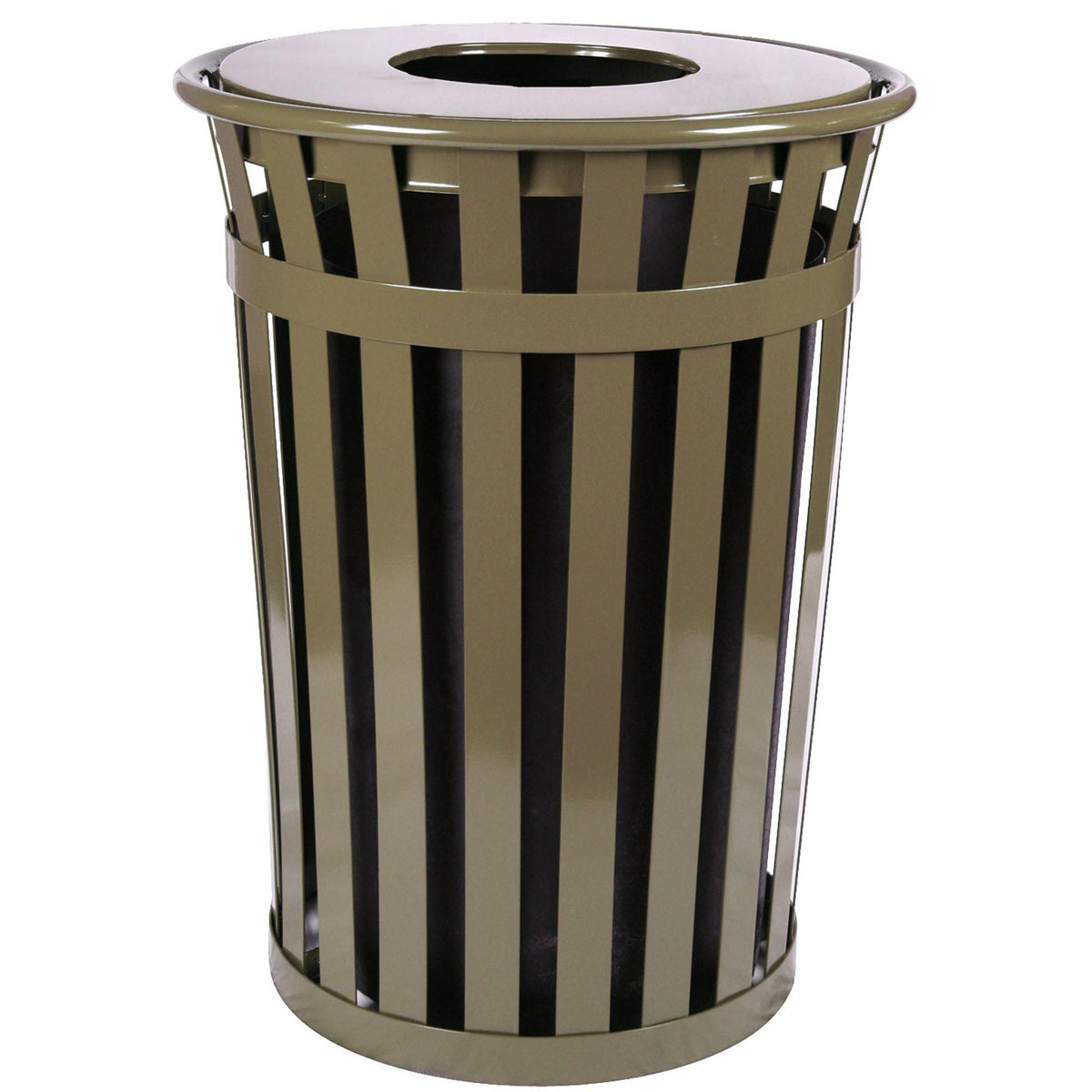 Oakley Collection Outdoor Trash Receptacle with Flat Top, 36-Gallon Capacity