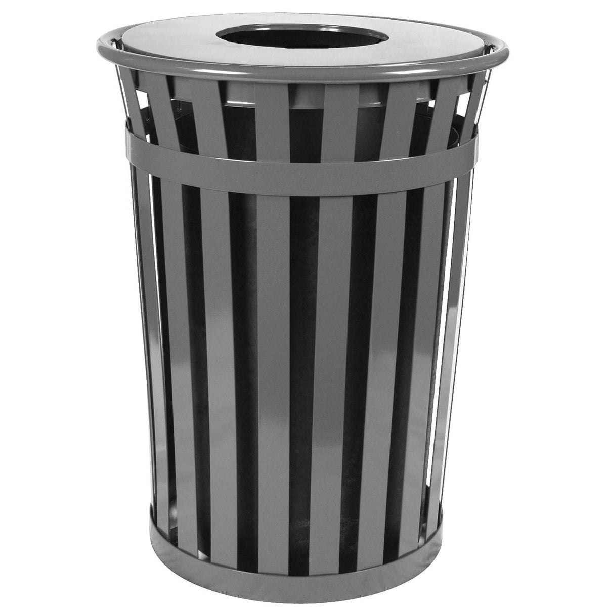 Oakley Collection Outdoor Trash Receptacle with Flat Top, 36-Gallon Capacity