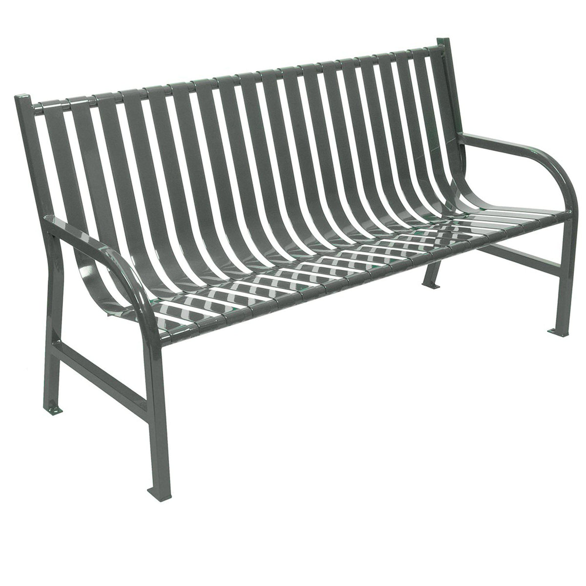Oakley Collection Slatted Outdoor Bench, 60" L