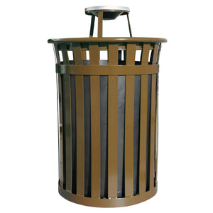 Oakley Collection Large Capacity Outdoor Trash Receptacle with Ash Top, 50-Gallon Capacity