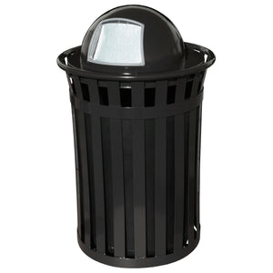 Oakley Collection Large Capacity Outdoor Trash Receptacle with Dome Top, 50-Gallon Capacity