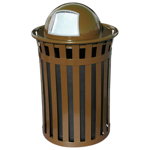 Oakley Collection Large Capacity Outdoor Trash Receptacle with Dome Top, 50-Gallon Capacity
