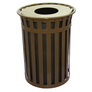 Oakley Collection Large Capacity Outdoor Trash Receptacle with Flat Top, 50-Gallon Capacity