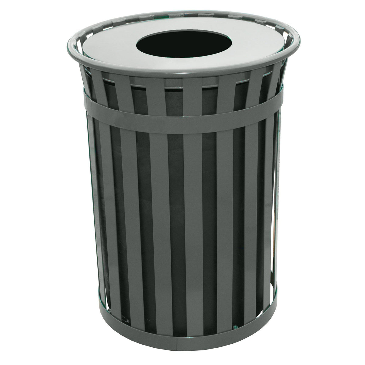 Oakley Collection Large Capacity Outdoor Trash Receptacle with Flat Top, 50-Gallon Capacity