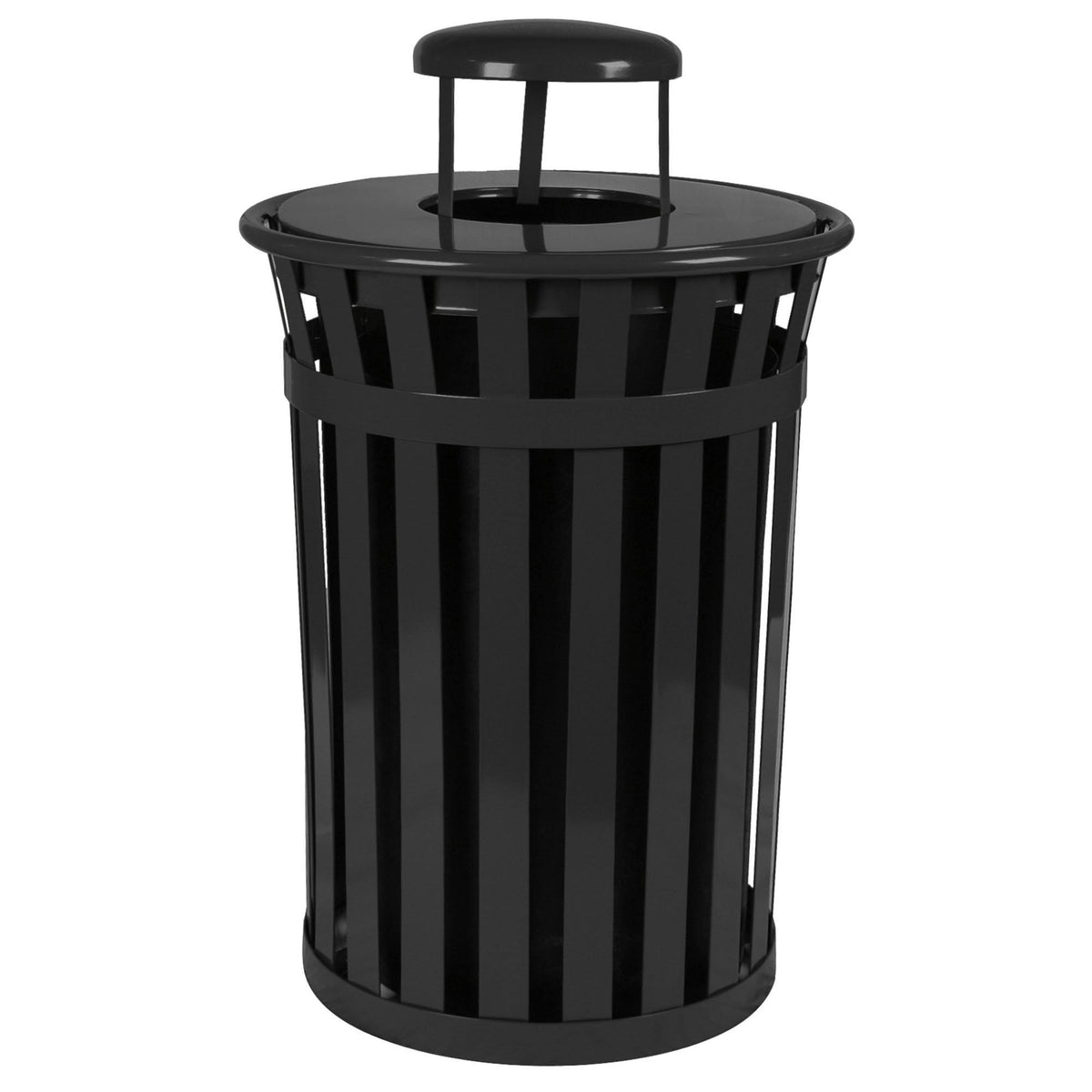 Oakley Collection Large Capacity Outdoor Trash Receptacle with Rain Cap Top, 50-Gallon Capacity