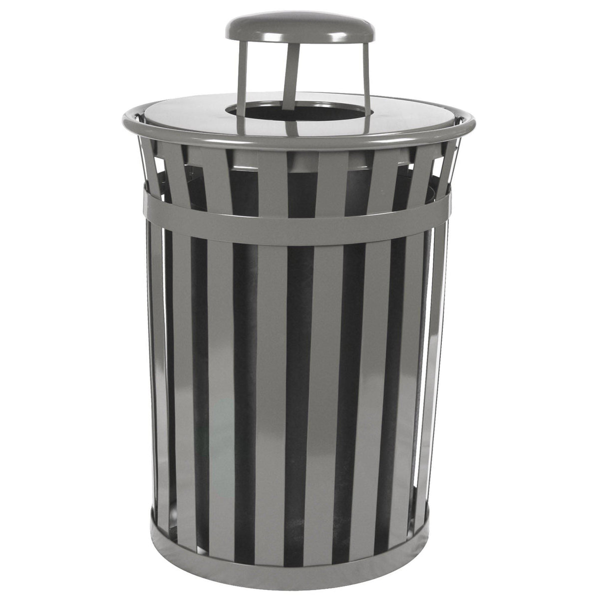 Oakley Collection Large Capacity Outdoor Trash Receptacle with Rain Cap Top, 50-Gallon Capacity