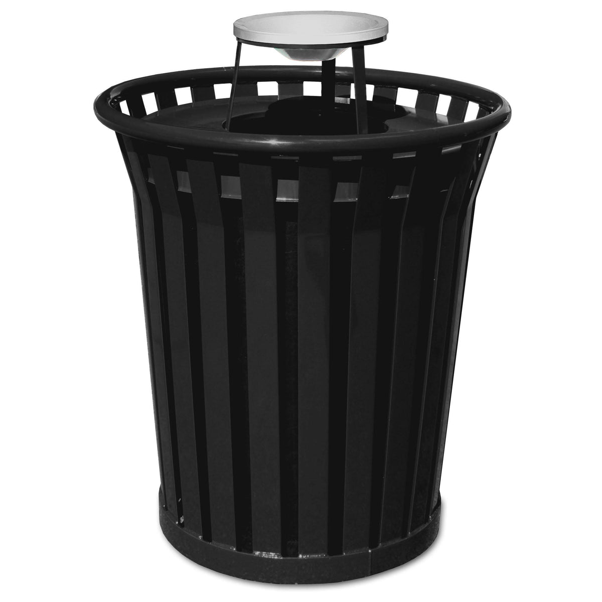 Wydman Collection Heavy Duty Slatted Outdoor Trash Receptacle with Ash Top, 36-Gallon Capacity