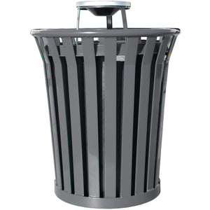 Wydman Collection Heavy Duty Slatted Outdoor Trash Receptacle with Ash Top, 36-Gallon Capacity
