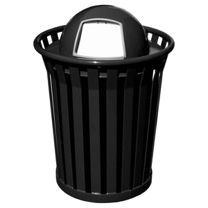 Wydman Collection Heavy Duty Slatted Outdoor Trash Receptacle with Dome Top Lid, 36-Gallon Capacity