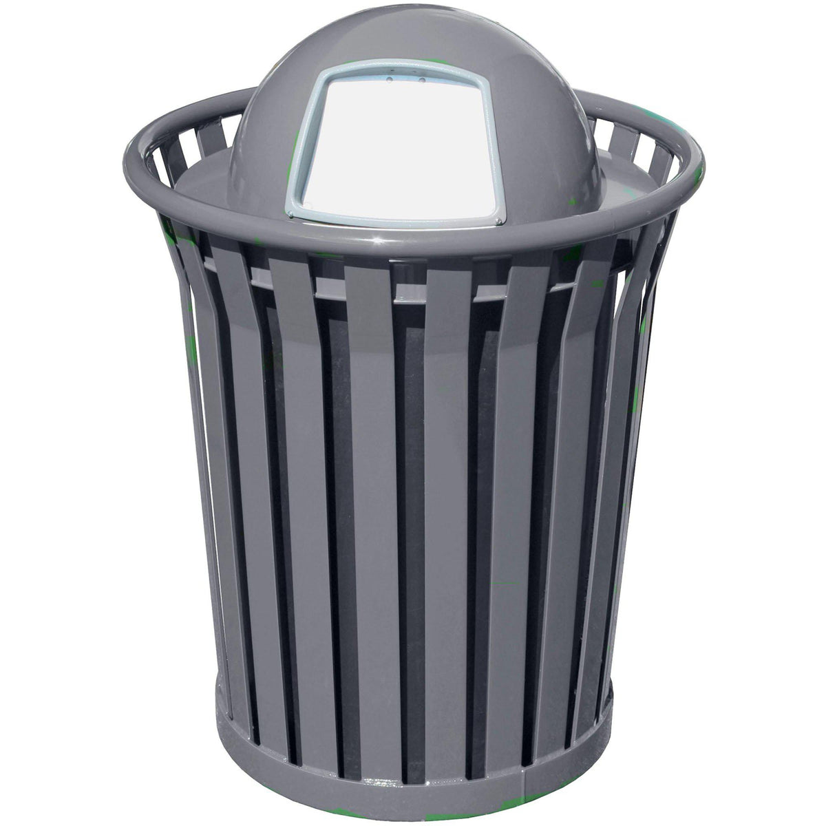Wydman Collection Heavy Duty Slatted Outdoor Trash Receptacle with Dome Top Lid, 36-Gallon Capacity