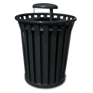Wydman Collection Heavy Duty Slatted Outdoor Trash Receptacle with Rain Cap Lid, 36-Gallon Capacity