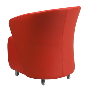 Nextgen Curved Barrel Back Reception/Lounge Chair, Red LeatherSoft Upholstery