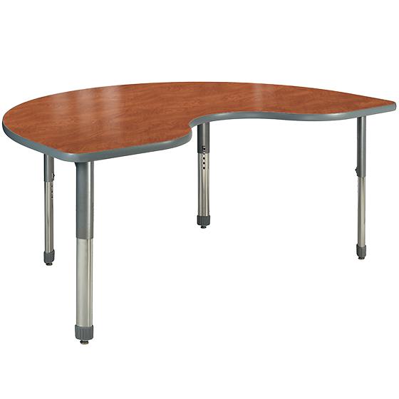 Aero Activity Table, 48" x 72" Kidney, Oval Adjustable Height Legs