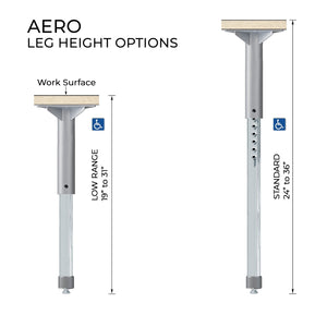 Aero Dry Erase Markerboard Activity Table, 30" x 60" Surge, Oval Adjustable Height Legs