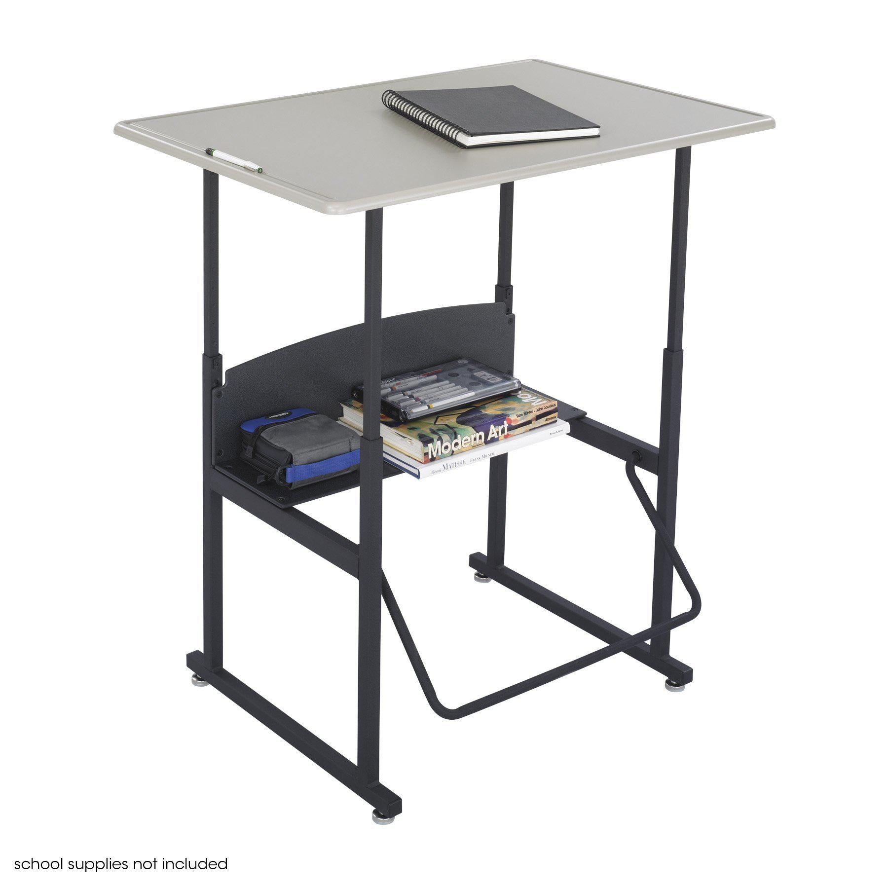 AlphaBetter® Adjustable-Height Stand-Up Desk, 36 x 24" Standard Beige Top and Swinging Footrest Bar