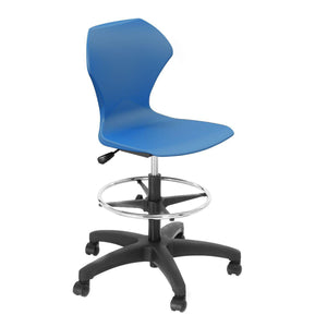 Apex Series Gas Lift Task Swivel Stool with 5-Star Base-Stools-Blue-