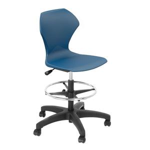 Apex Series Gas Lift Task Swivel Stool with 5-Star Base-Stools-Navy-