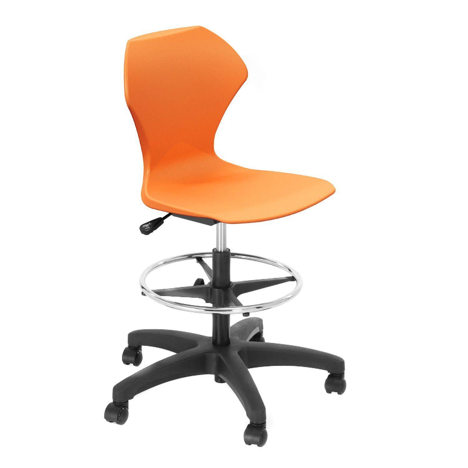 Apex Series Gas Lift Task Swivel Stool with 5-Star Base-Stools-Orange-