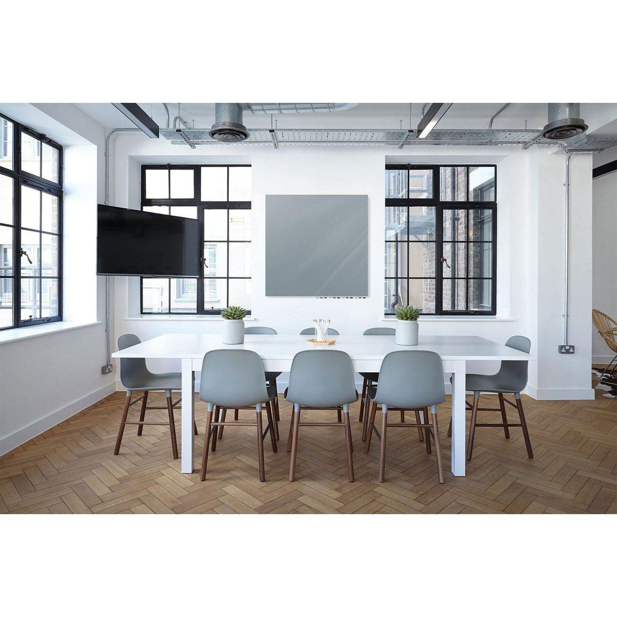 Aria Low Profile Glassboard, Magnetic, Square, 4' x 4'