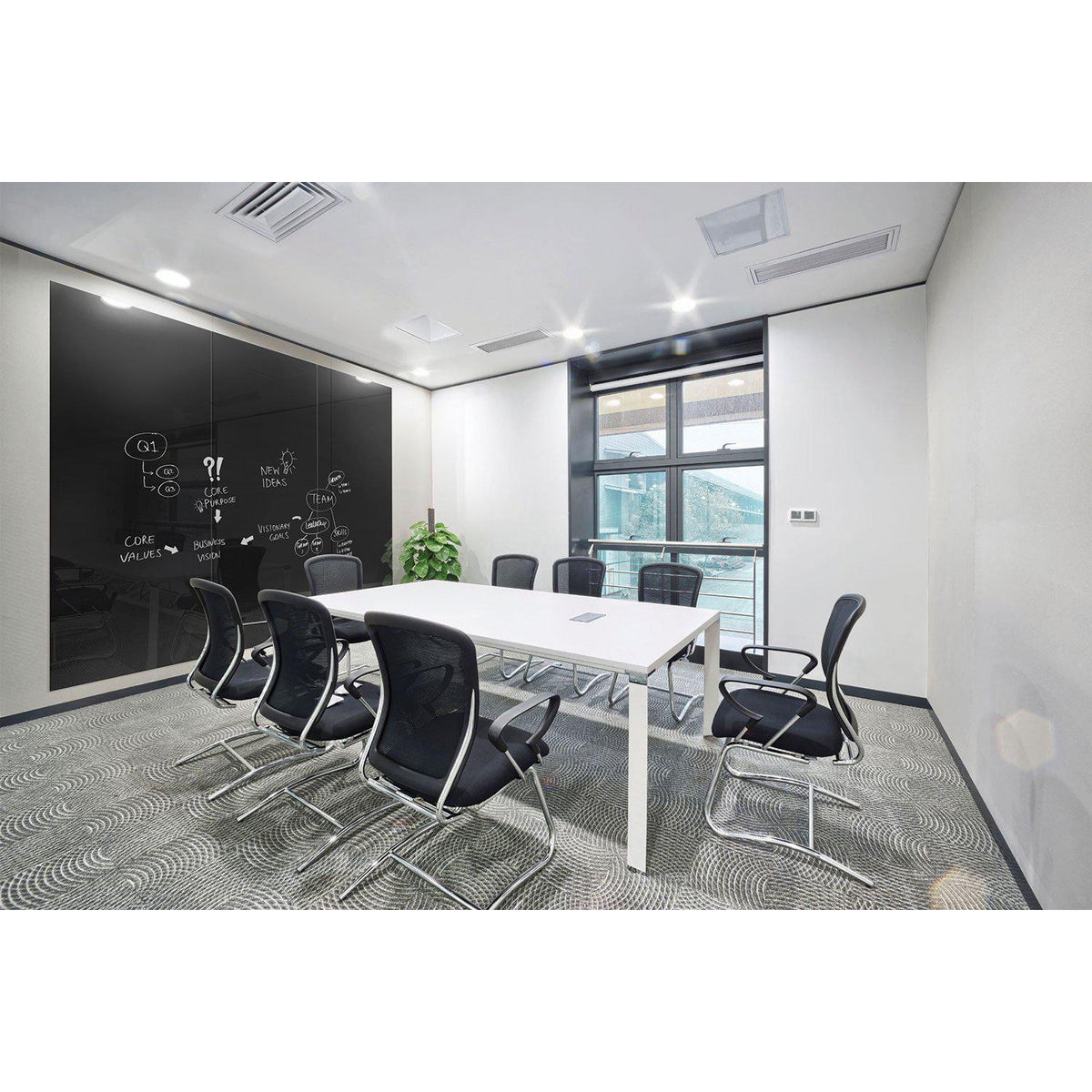 Aria Low Profile Glassboard, Magnetic, Vertical, 10' x 4'