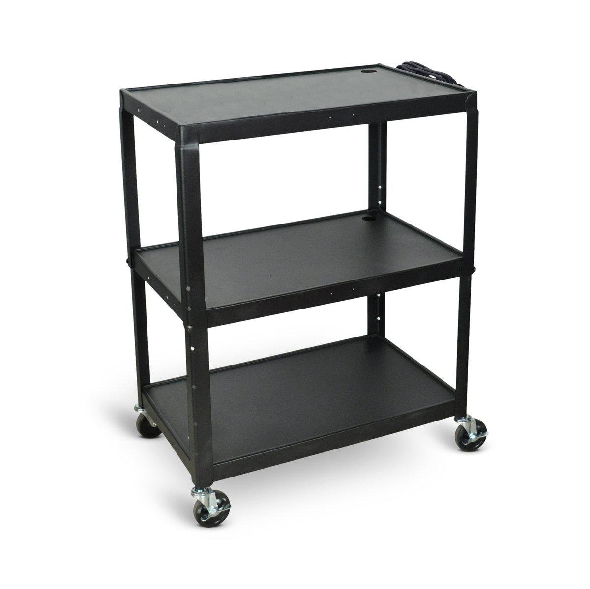 Extra-Large Adjustable-Height Steel AV Cart