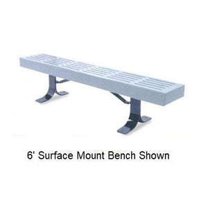 8’ Slatted Bench Without Back, Surface Mount