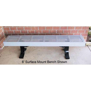 8’ Slatted Bench Without Back, In Gound Mount