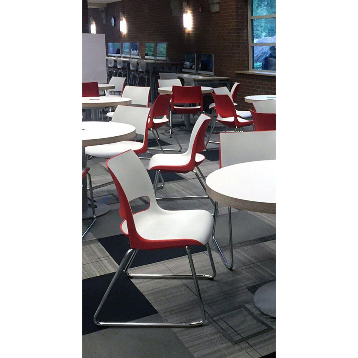 KI Doni Sled Base Stack Chair with 2-Tone Poly Shell, FREE SHIPPING