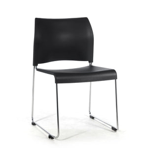 Cafetorium Plastic Stack Chair-Chairs-Black on Chrome Frame-