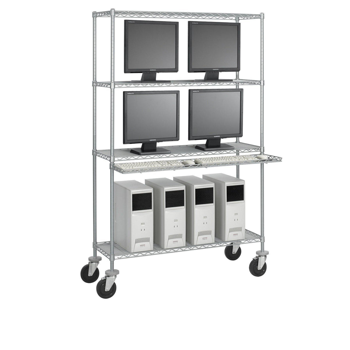 Caster Kit for Industrial Wire Shelving (Set of 4)-Storage Cabinets & Shelving-