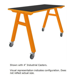 A-Frame Series Mobile Table, Chemguard Top, 60" W x 30" D x 30" H