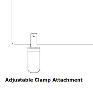 Frosted Thermoplastic Partition & Cubicle Extender with Adjustable Clamp Attachment, 24"H x 36"W