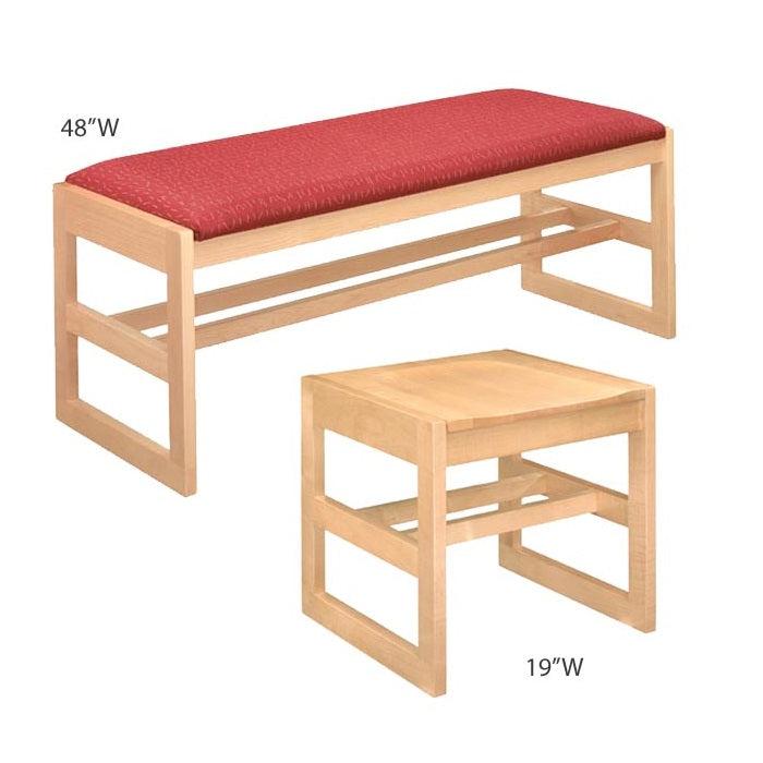 Class Act Bench with Upholstered Seat, 19"W, FREE SHIPPING