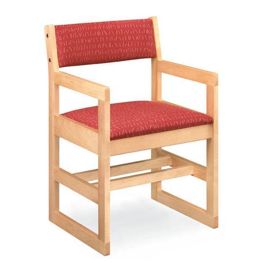 Class Act Arm Chair with Upholstered Seat And Back, Sled Base, FREE SHIPPING