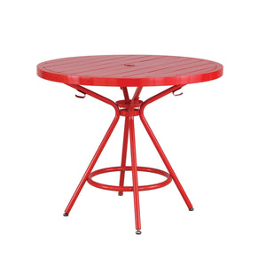  CoGo™ Steel Outdoor/Indoor Table, Round, 36", Red