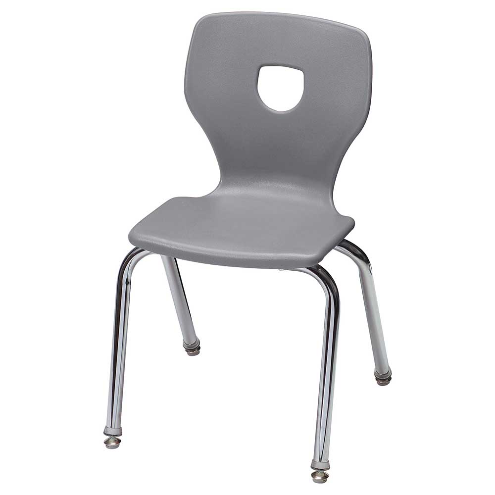 Silhoflex Stacking Chair, 18" Seat Height, Chrome Frame, Pumice Seat - QUICK SHIP