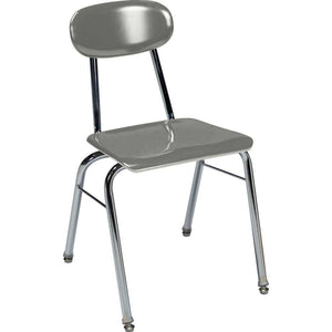 Super Stacker Chair, 17.5" Seat Height, Chrome Frame, Fossil Shale Hard Plastic Seat and Back - QUICK SHIP
