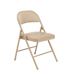 Commercialine Vinyl Padded Steel Folding Chair (Carton of 4)-Chairs-Beige-