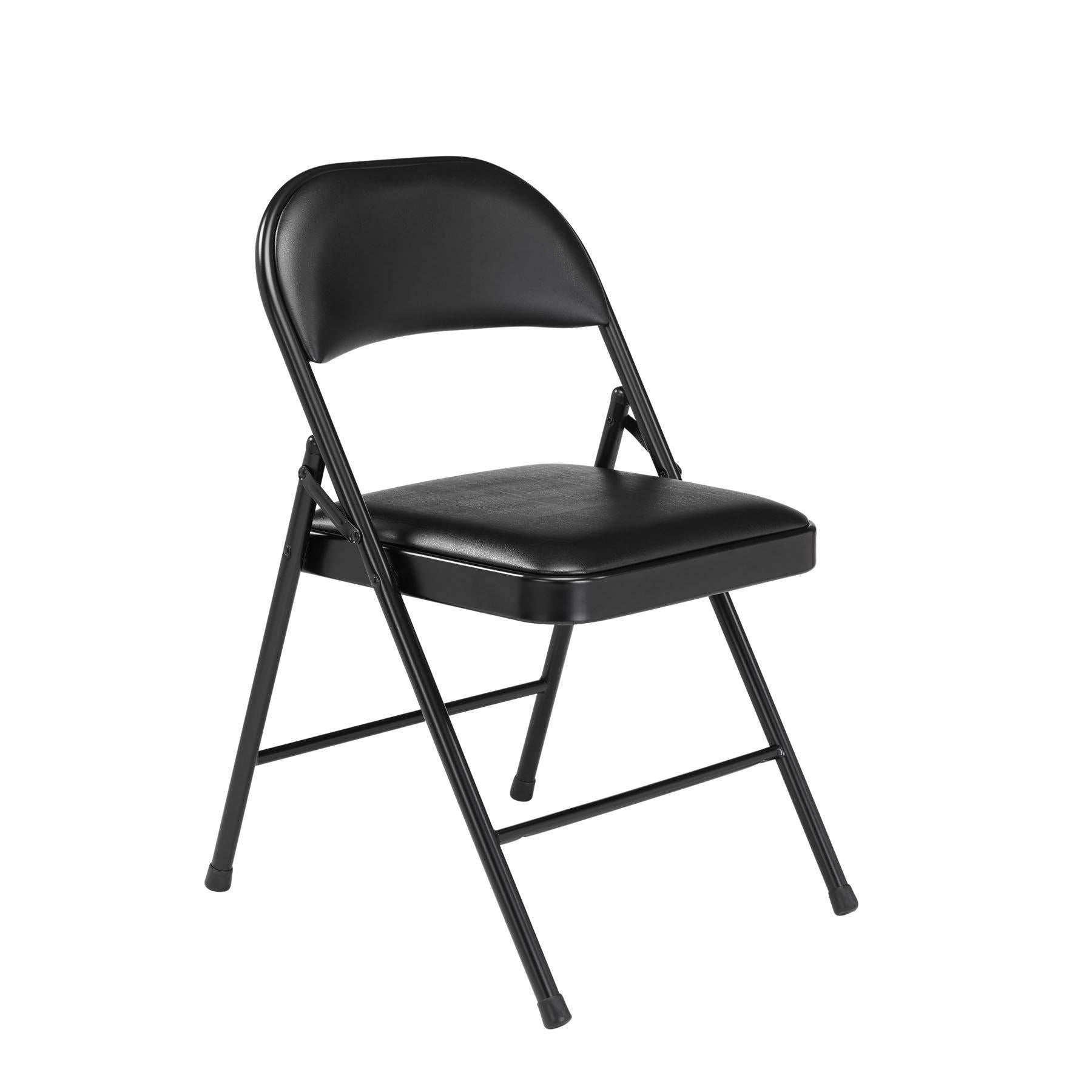 Commercialine Vinyl Padded Steel Folding Chair (Carton of 4)-Chairs-Black-
