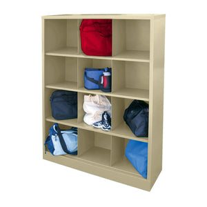 Cubby Storage Organizer, 12 Sections, 46 x 18 x 66, Putty